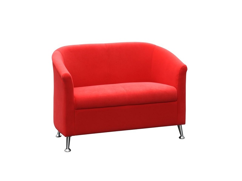 Opera Modern Fabric Tub Chair - Black / Red