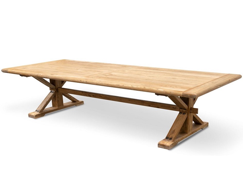 Kedron Wood Dining Table 3m - Rustic Natural