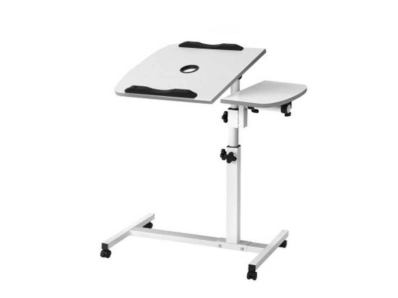 Rotating White Height Adjustable Laptop Desk w/ Cooler Fan